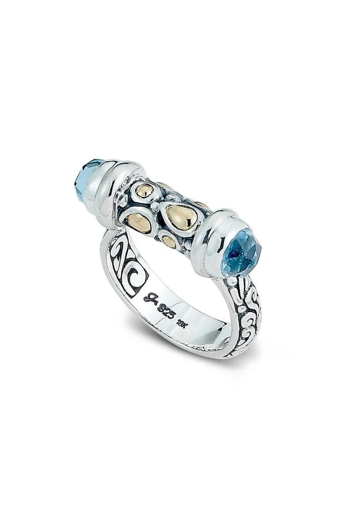 商品SAMUEL B.|Sterling Silver 18K Yellow Gold Blue Topaz Bullet Ring,价格¥1524,第1张图片