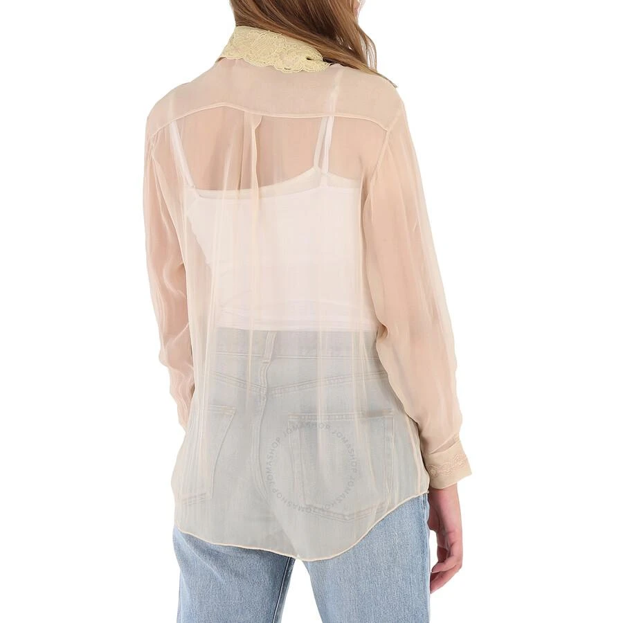 商品Burberry|Ladies Soft Peach Shelly Silk Chiffon Oversized Shirt,价格¥988,第3张图片详细描述