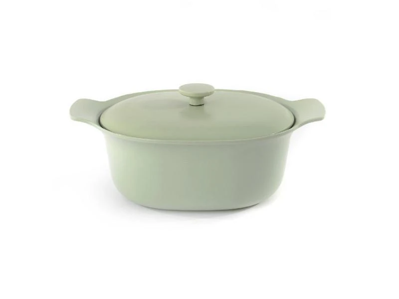 商品BergHOFF|BergHOFF Ron 11" Cast Iron Covered Casserole 5.5QT, Green,价格¥1720,第1张图片