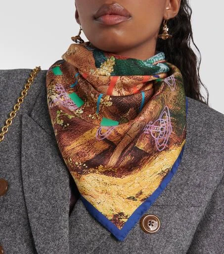 商品Vivienne Westwood|Graphic printed silk scarf,价格¥2613,第3张图片详细描述