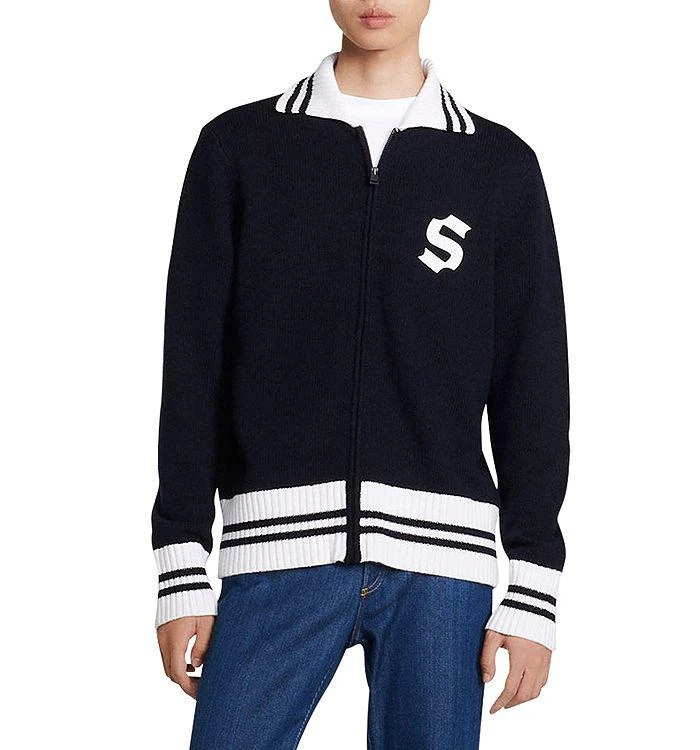 商品Sandro|Varsity Zip Cardigan,价格¥1665,第1张图片