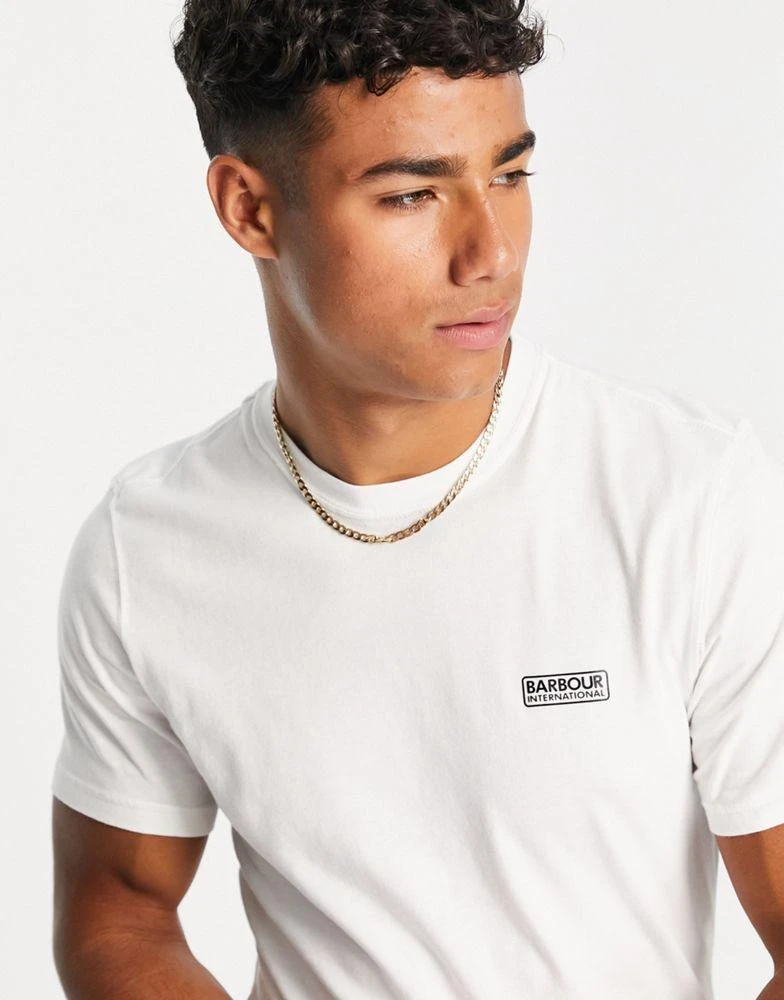 商品Barbour|Barbour International Throttle slim fit logo t-shirt in white exclusive to ASOS,价格¥278,第4张图片详细描述