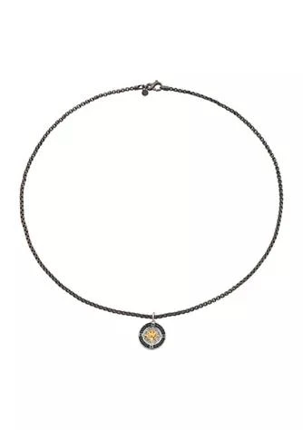 商品Effy|Mens Sterling Silver And Black Spinel Pendant Necklace,价格¥1254,第1张图片