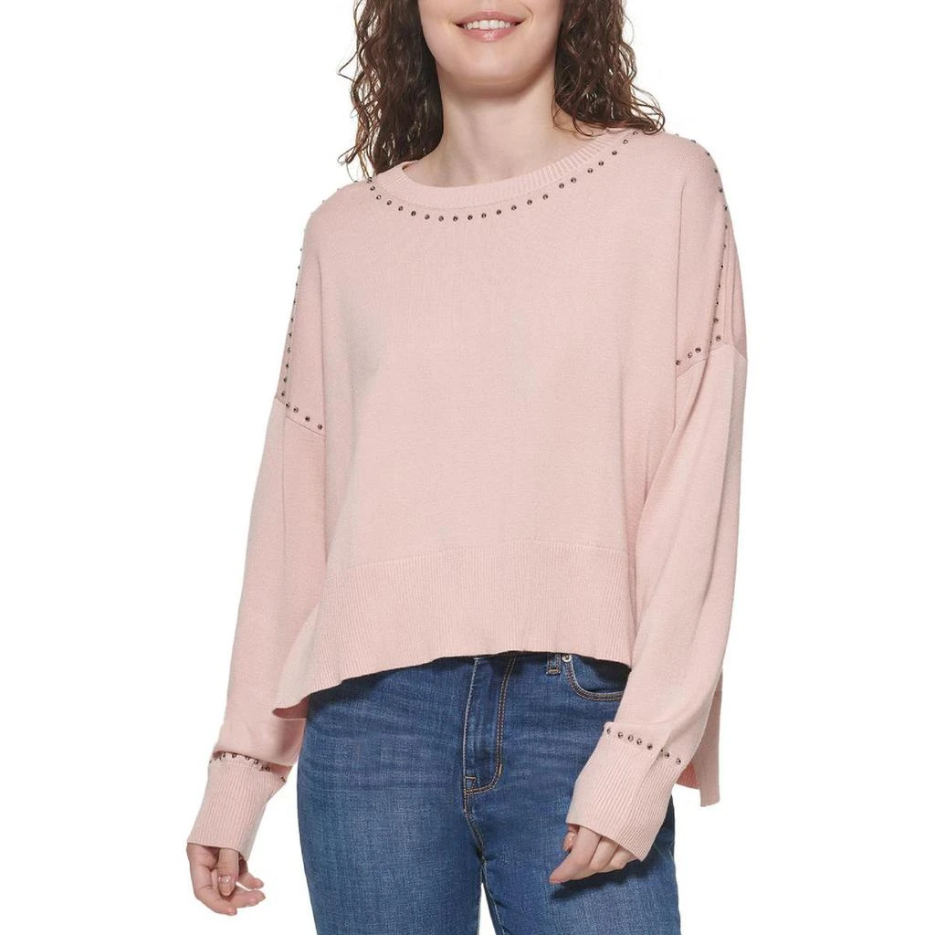 商品DKNY|DKNY Womens Studded Crew Neck Pullover Sweater,价格¥90-¥308,第4张图片详细描述