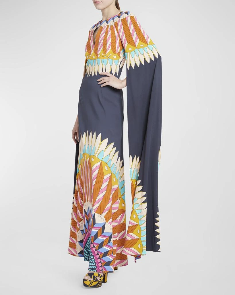 商品LA DOUBLE J|Hathor Placee Printed Gown with Cape Sleeves,价格¥6198,第3张图片详细描述