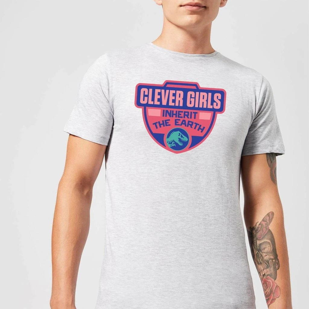 商品Jurassic Park|Jurassic Park Clever Girls Inherit The Earth Men's T-Shirt - Grey,价格¥167,第1张图片详细描述