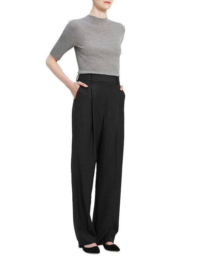 商品Theory|Pleated Wide Leg Wool Trousers,价格¥2814,第5张图片详细描述