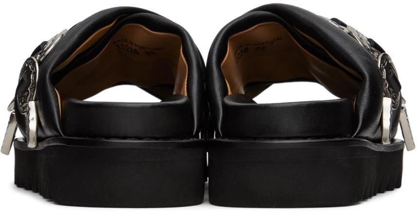 商品Toga Pulla|SSENSE Exclusive Black Cross Strap Flat Sandals,价格¥1410,第2张图片详细描述