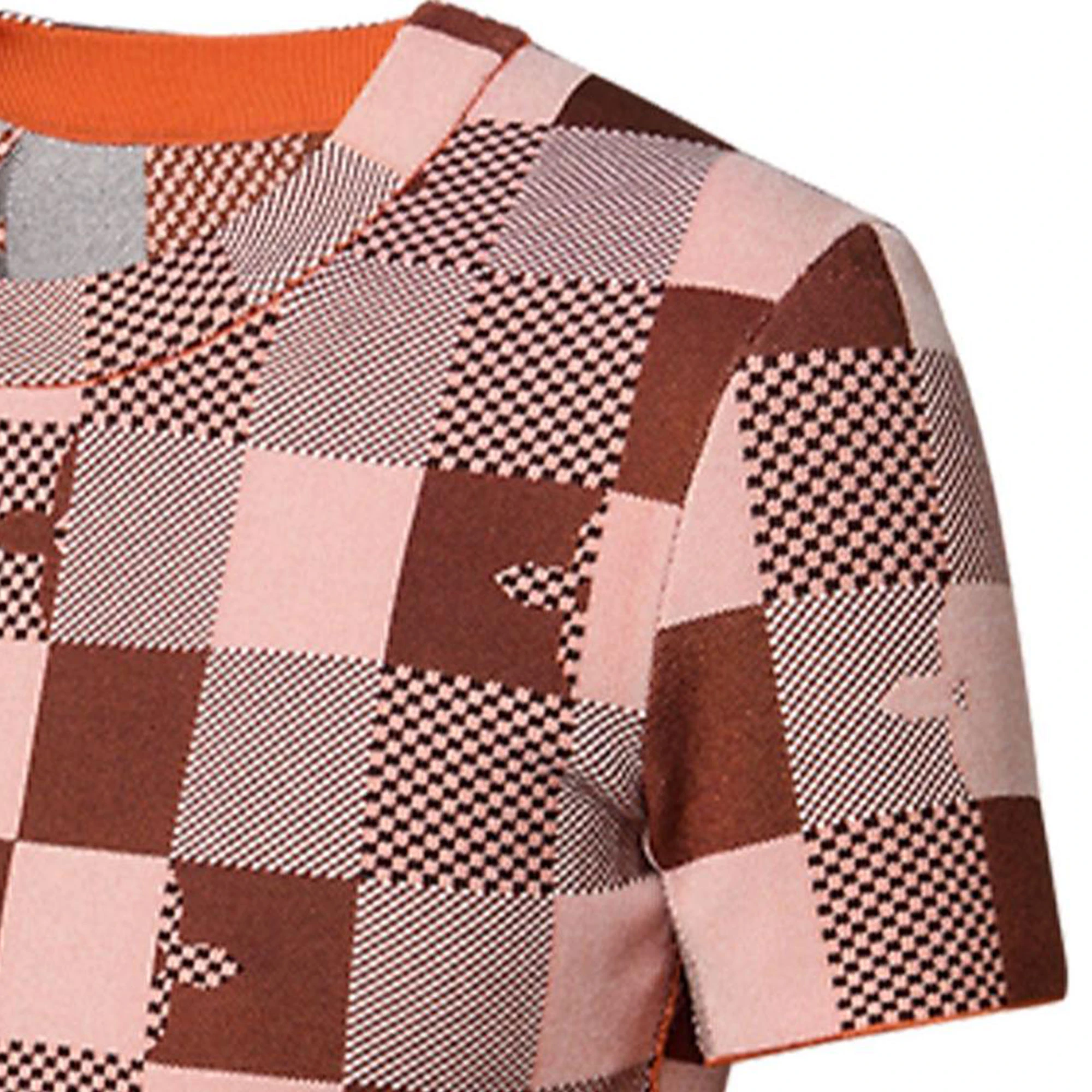 商品[国内直发] Louis Vuitton|SS23 格子提花工艺针织T恤 女款 玫红色,价格¥13183,第7张图片详细描述