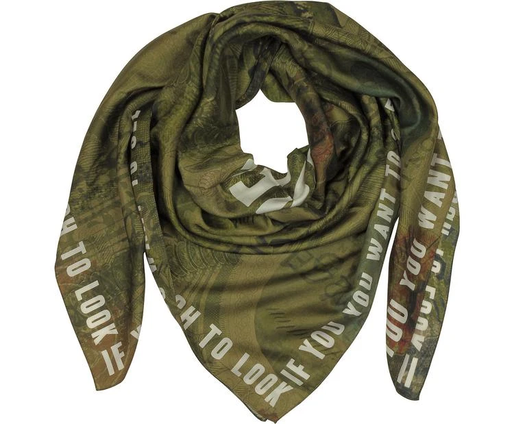 商品Givenchy|Givenchy Green Cotton and Silk Signature Wrap,价格¥1397,第1张图片