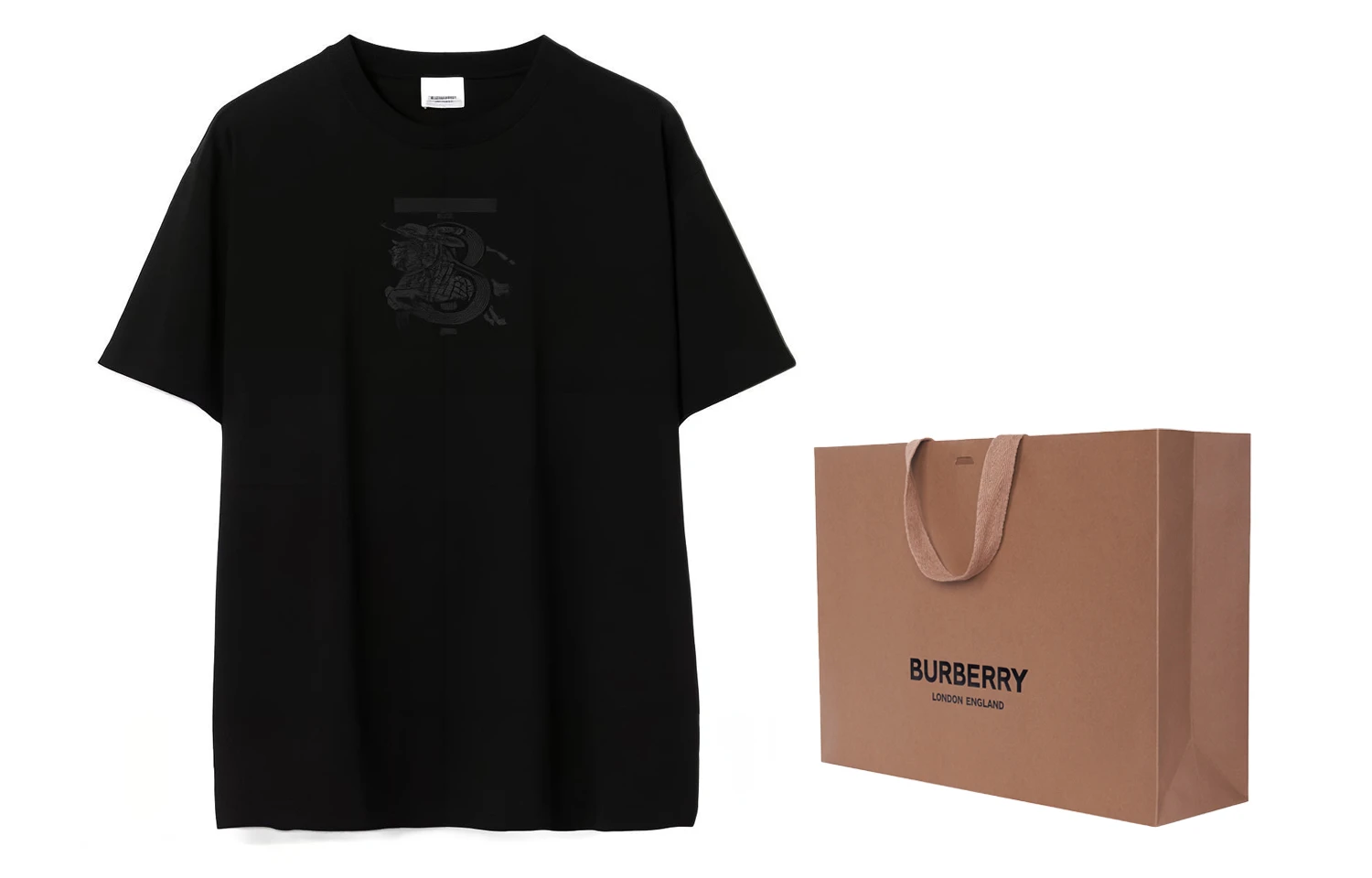 商品[国内直发] Burberry|博柏利 SS23 战马Logo印花纯色圆领套头短袖T恤 男款 黑色 80697621,价格¥2819,第3张图片详细描述