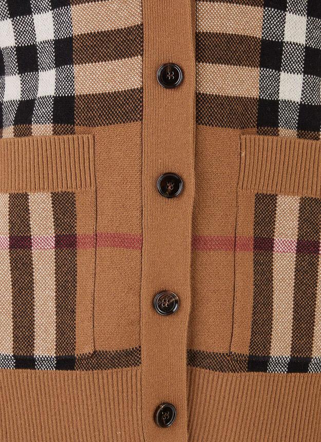 商品Burberry|Check Knit Cardigan in Brown,价格¥8707,第7张图片详细描述