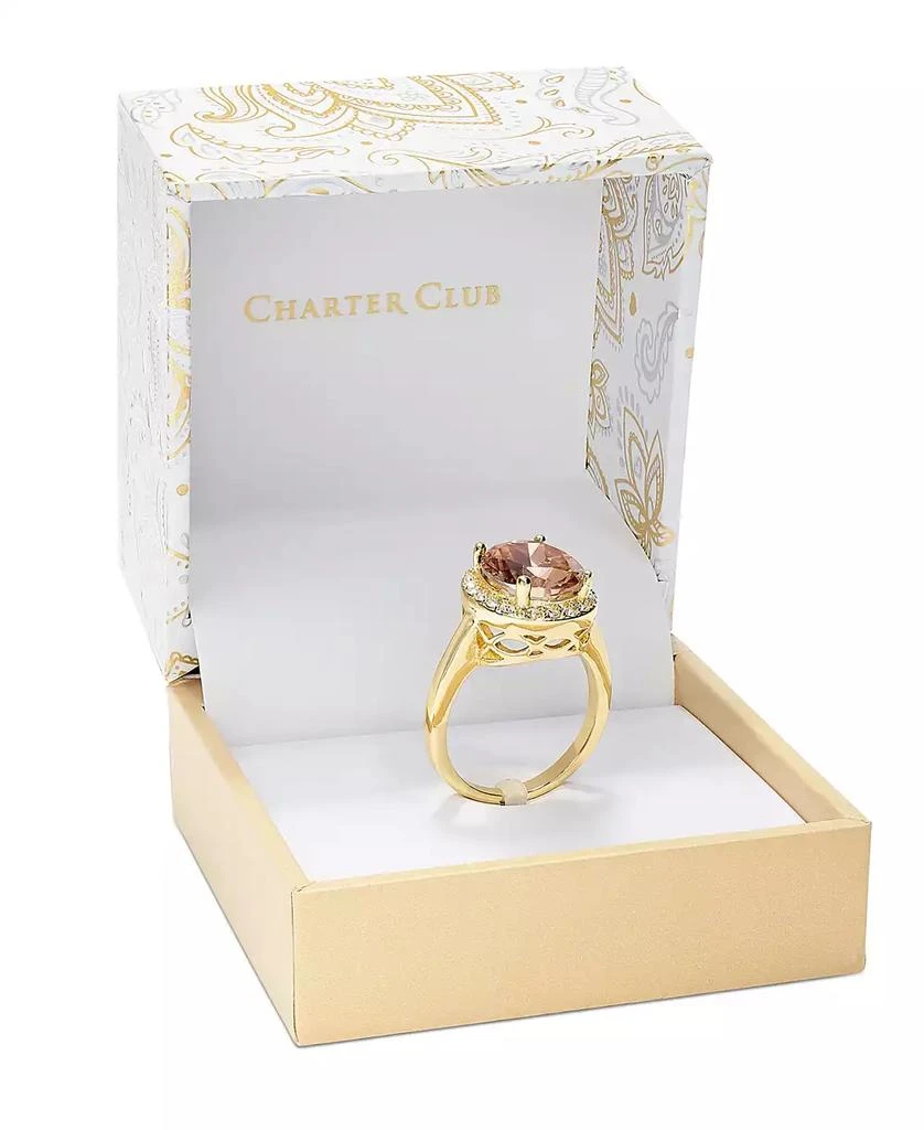 商品Charter Club|Gold-Plate Crystal Oval Halo Ring, Created for Macy's,价格¥105,第2张图片详细描述