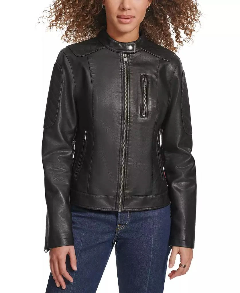 商品Levi's|Women's Faux Leather Biker Jacket,价格¥596,第1张图片