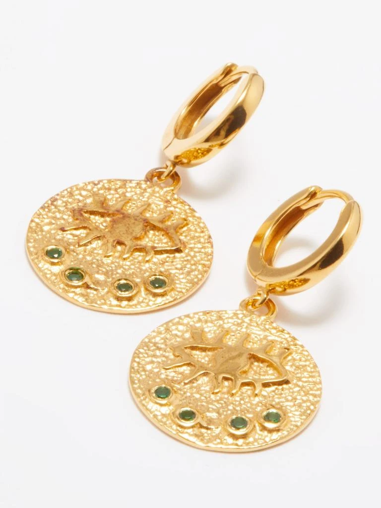 商品Hermina Athens|Kressida emerald & gold-vermeil hoop earrings,价格¥1448,第4张图片详细描述