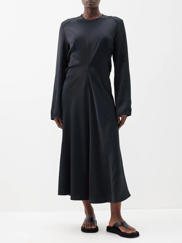 商品Studio Nicholson|Welles satin midi dress,价格¥1796,第1张图片