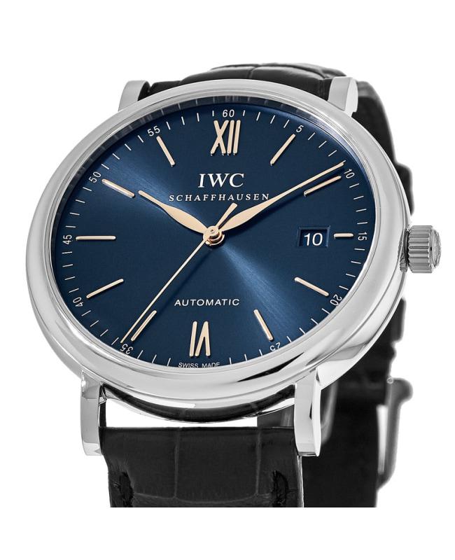IWC Portofino Automatic Blue Dial Leather Strap Men's Watch IW356523商品第2张图片规格展示