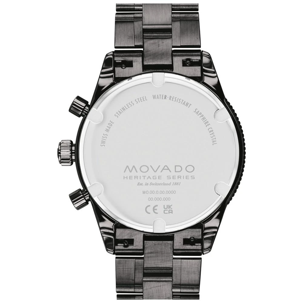 商品Movado|Men's Heritage Ionic Plated Gray Steel Bracelet Watch 42mm,价格¥6719,第3张图片详细描述