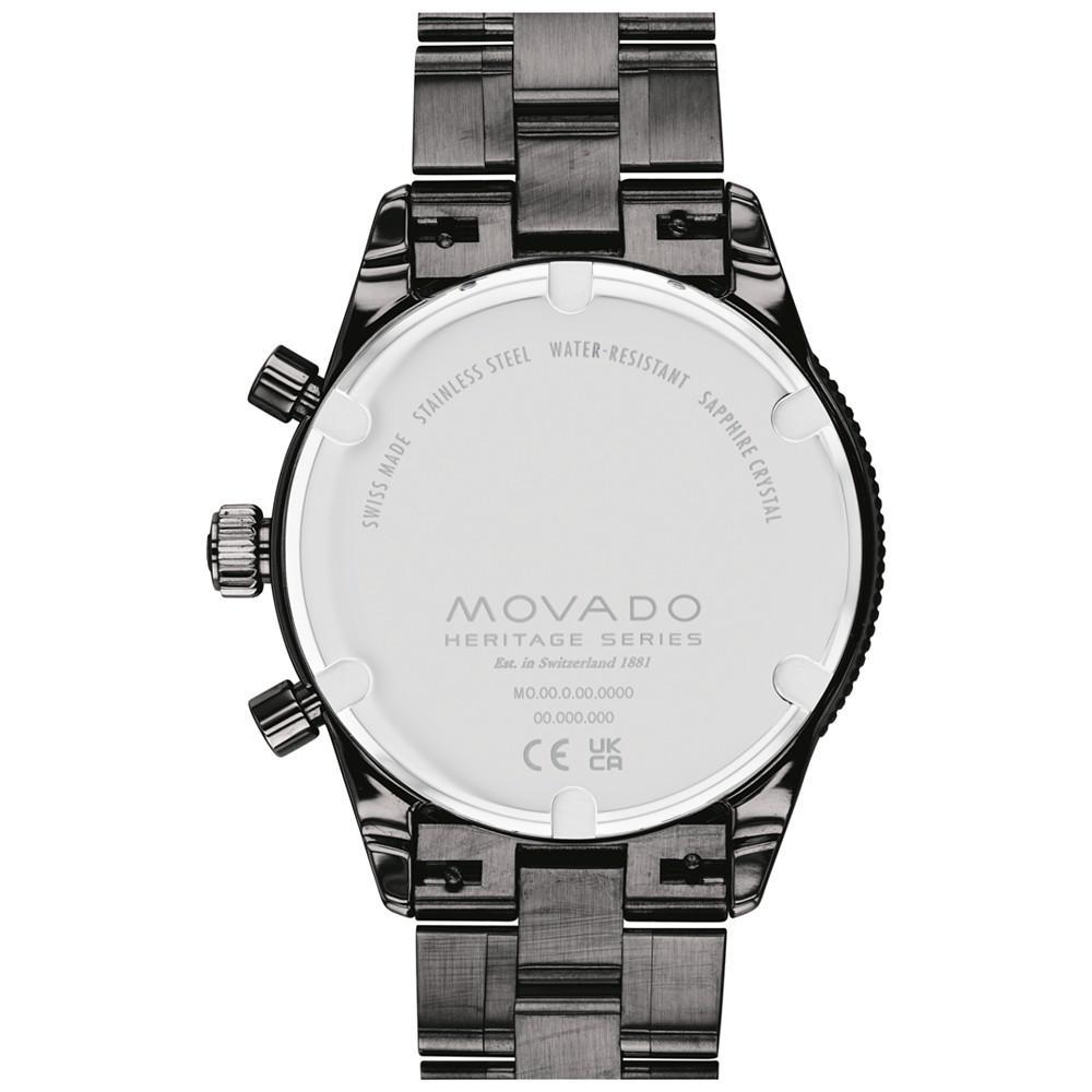 商品Movado|Men's Heritage Ionic Plated Gray Steel Bracelet Watch 42mm,价格¥9685,第5张图片详细描述