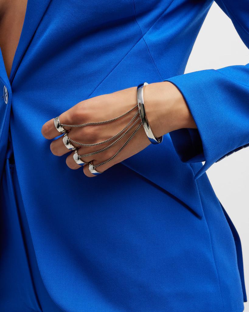 商品Alexander McQueen|4-Ring Connector Bracelet, Silver,价格¥8312,第4张图片详细描述