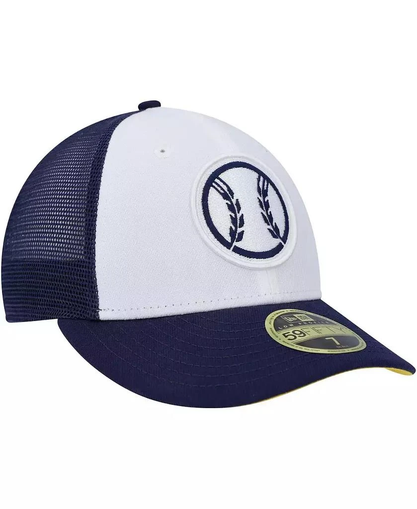 商品New Era|Men's White, Navy Milwaukee Brewers 2023 On-Field Batting Practice Low Profile 59FIFTY Fitted Hat,价格¥329,第2张图片详细描述