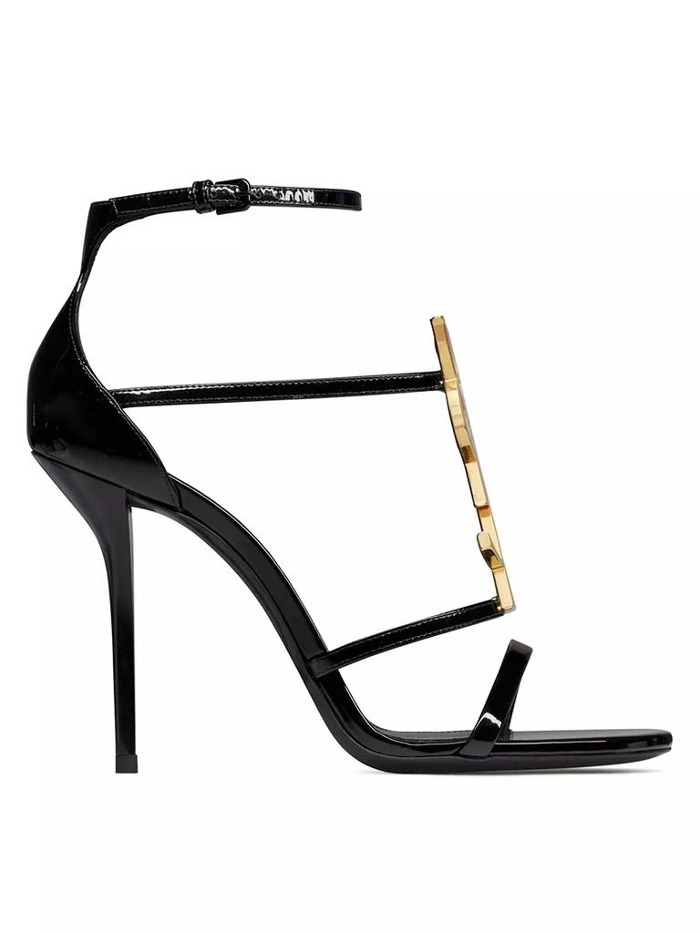 商品Yves Saint Laurent|Cassandra Sandals In Patent Leather With Gold-tone Monogram,价格¥10122,第1张图片