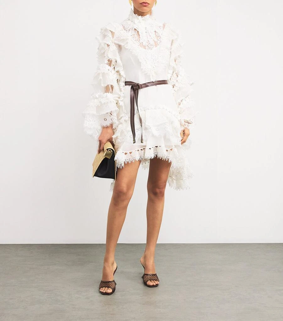 商品Zimmermann|Linen-Silk Organza Crush Mini Dress,价格¥23487,第2张图片详细描述