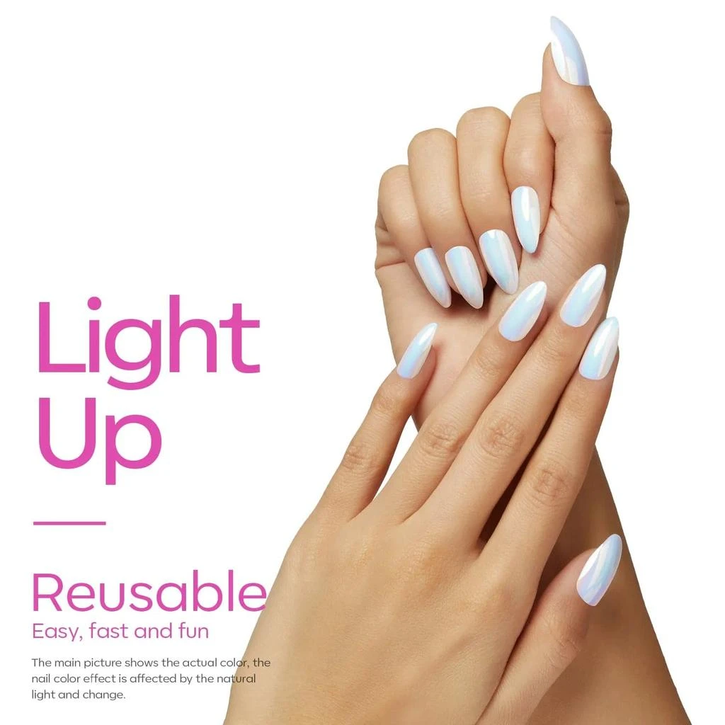 商品[国内直发] MODELONES|Light Up - 24 Fake Nails 12 Sizes Short Almond Press on Nails Kit,价格¥97,第4张图片详细描述