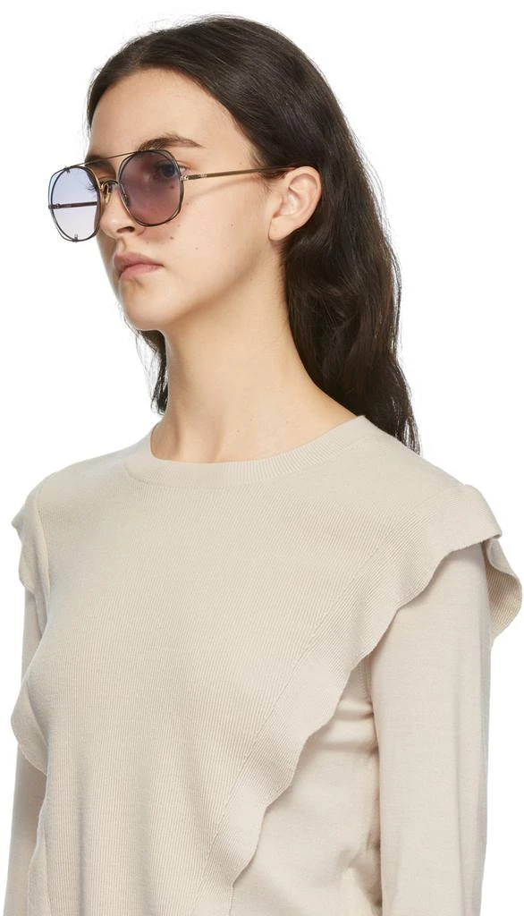 商品Chloé|Gold & Green Demi Sunglasses,价格¥3325,第4张图片详细描述