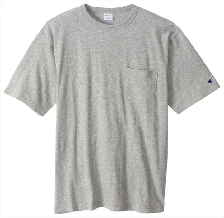 Champion Mens Oxford Grey Cotton Pocket T-shirt, Size Medium商品第1张图片规格展示