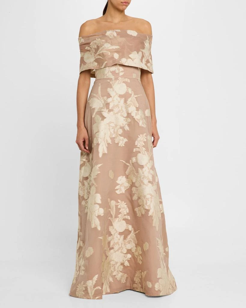 商品LELA ROSE|Deedie Floral Fil Coupe Off-The-Shoulder Gown,价格¥23047,第4张图片详细描述