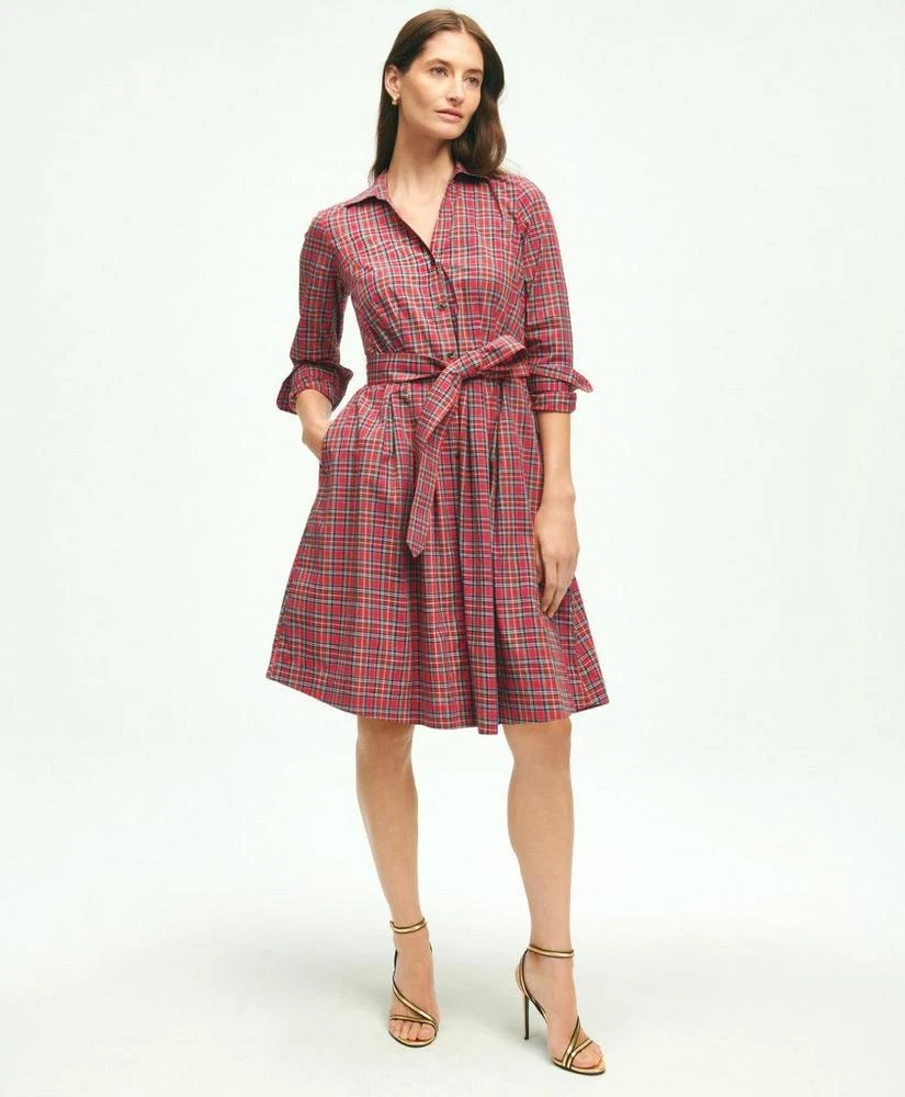 商品Brooks Brothers|Cotton A-Line Plaid Shirt Dress,价格¥925,第1张图片
