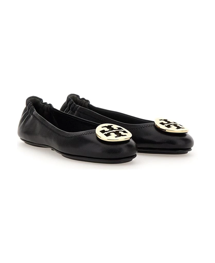 商品Tory Burch|Tory Burch "minnie Travel" Ballet Flats In Black Leather,价格¥2132,第2张图片详细描述