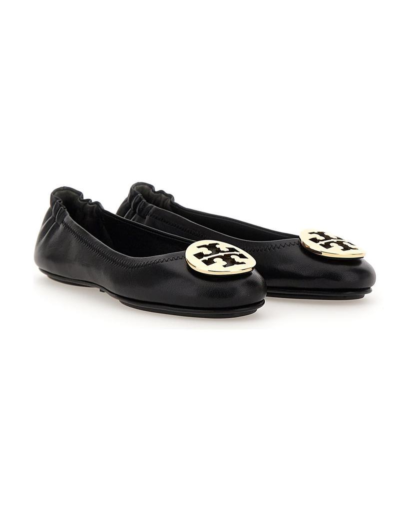 商品Tory Burch|Tory Burch "minnie Travel" Ballet Flats In Black Leather,价格¥1964,第4张图片详细描述