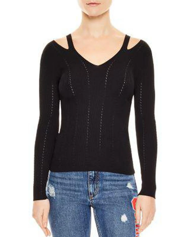 商品Sandro|Nolwene Eyelet-Detail Cutout Sweater,价格¥657,第1张图片