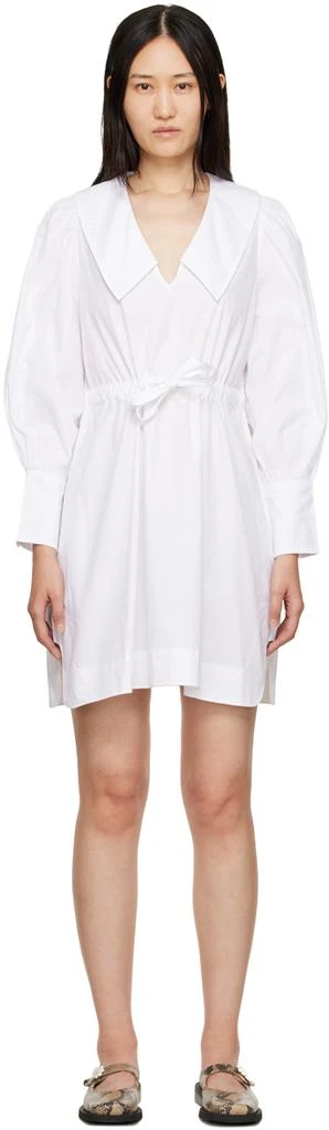 商品Ganni|White V-Neck Minidress,价格¥931,第1张图片