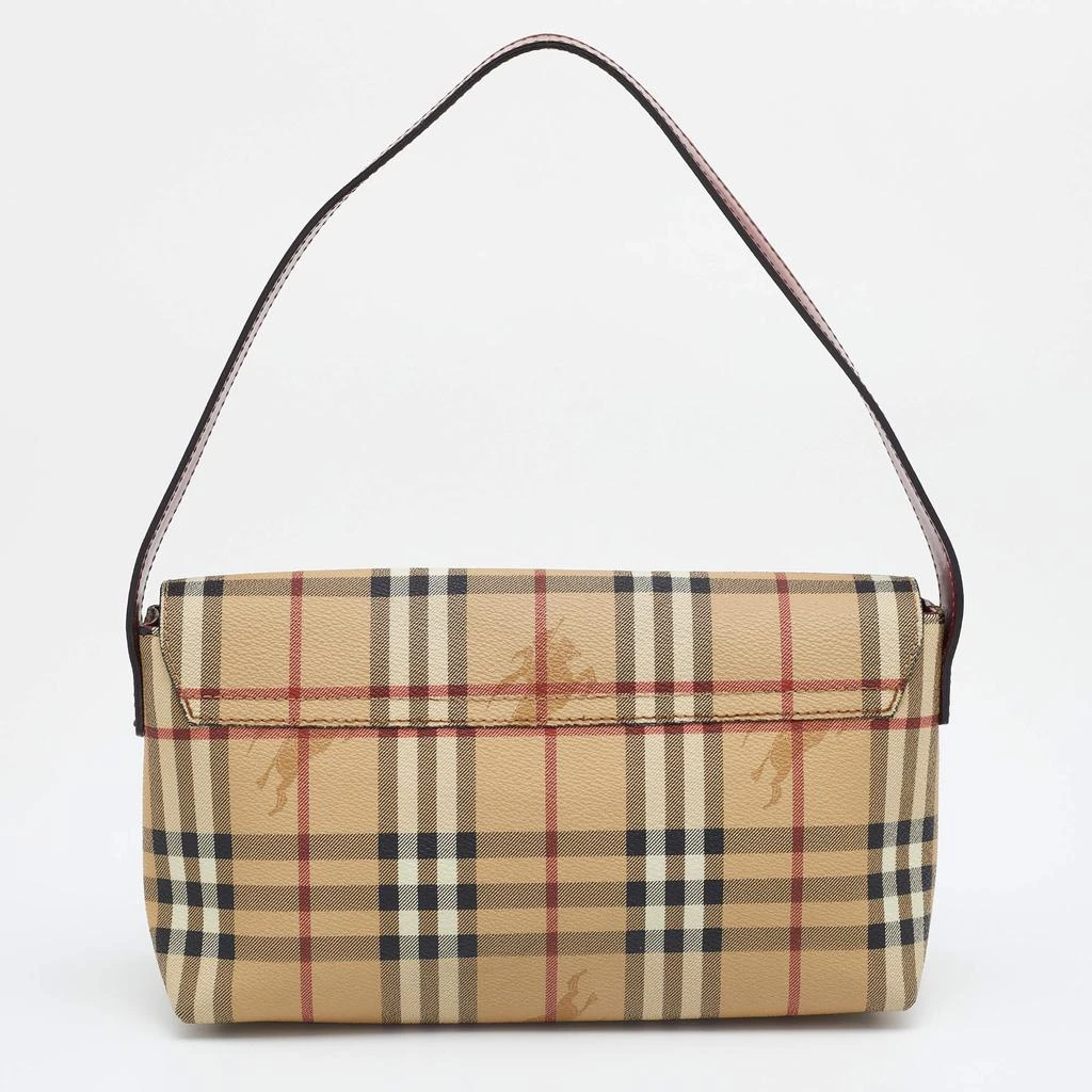 商品[二手商品] Burberry|Burberry Beige/Rust Red Haymarket Check PVC And Leather Shoulder Bag,价格¥2512,第4张图片详细描述