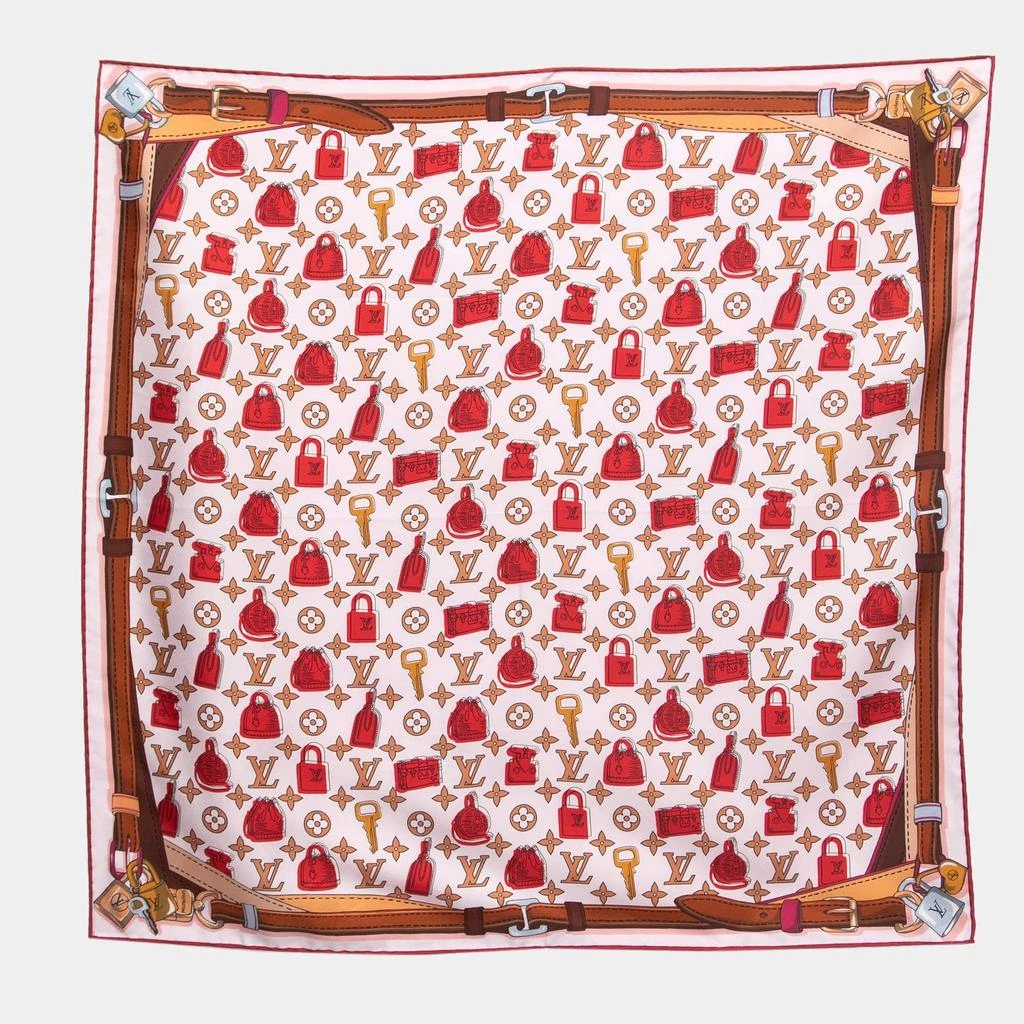 商品[二手商品] Louis Vuitton|Louis Vuitton Rouge Crazy In Lock Print Silk Scarf,价格¥2801,第1张图片