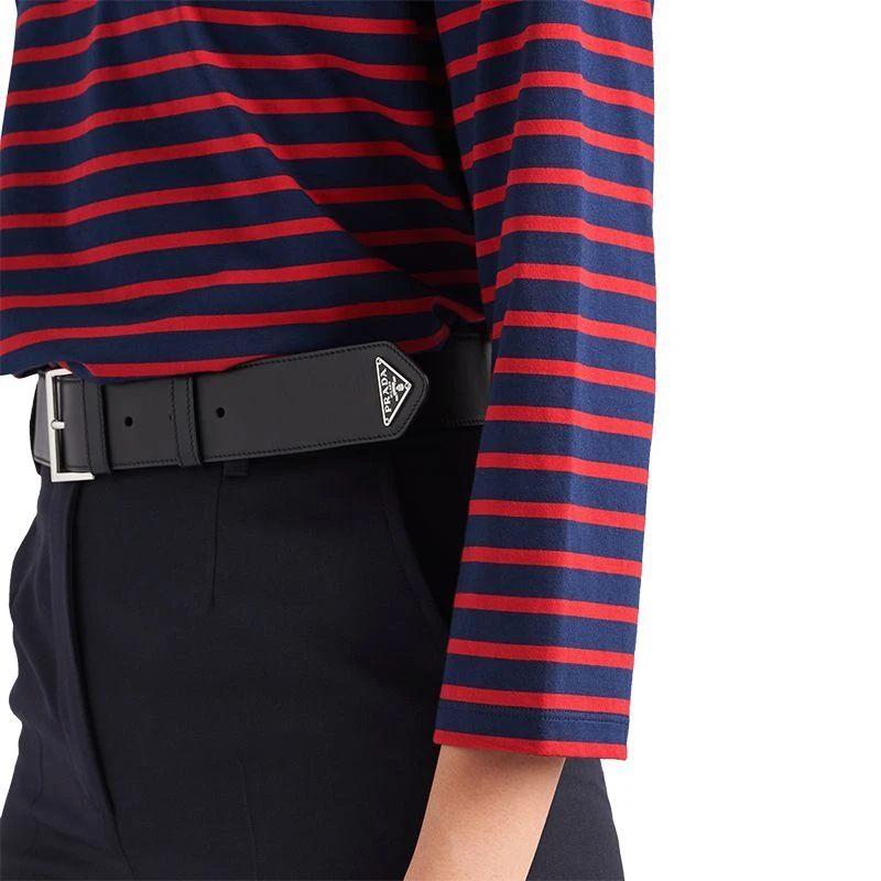 商品Prada|【预售3-7天】PRADA/普拉达  女士红蓝色平纹针织条纹棉质长袖T恤34629_1045_F0E7D_S_221,价格¥6453,第5张图片详细描述