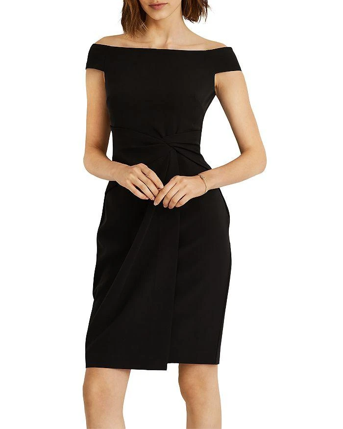商品Ralph Lauren|Crepe Off the Shoulder Cocktail Dress,价格¥319,第3张图片详细描述