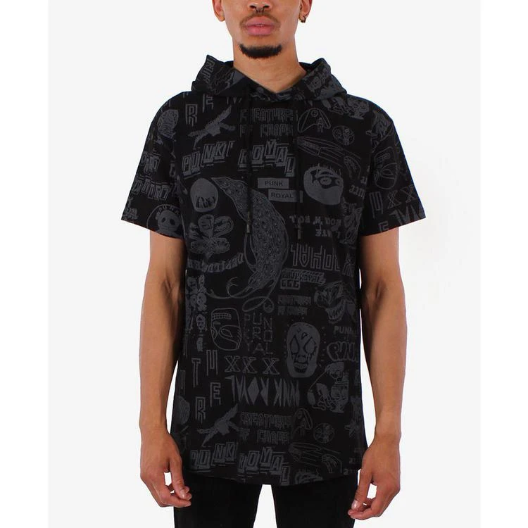 商品Punk Royal|Men's Printed Short-Sleeve Hoodie,价格¥199,第1张图片