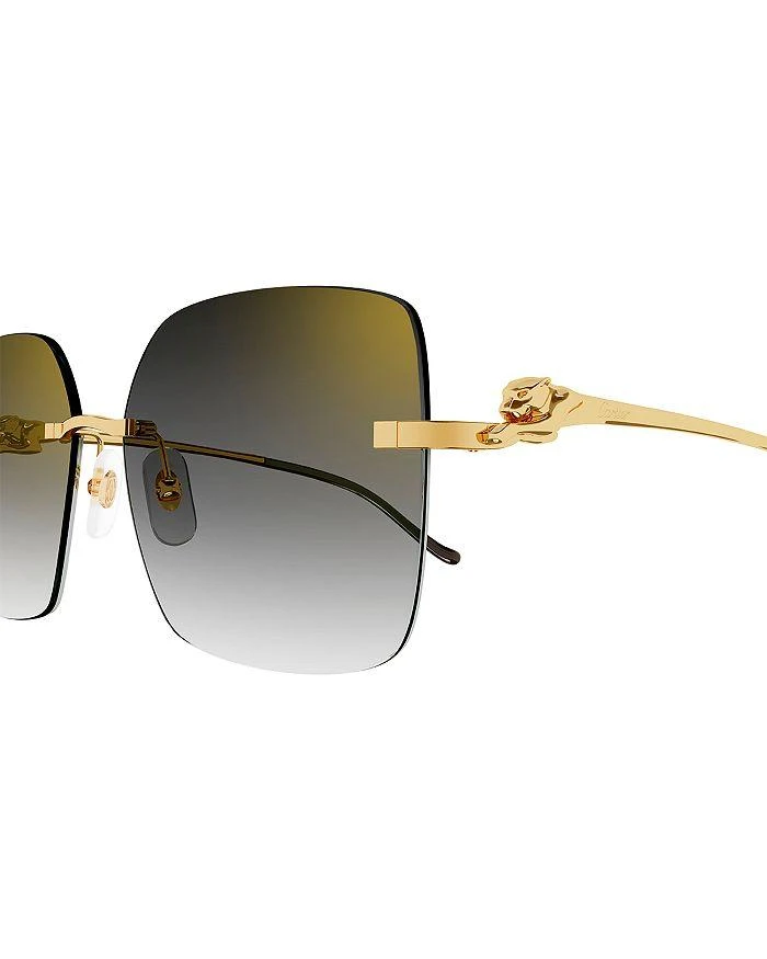 商品Cartier|Panthere Classic 24K Gold Plated Rimless Square Sunglasses, 60mm,价格¥9690,第3张图片详细描述