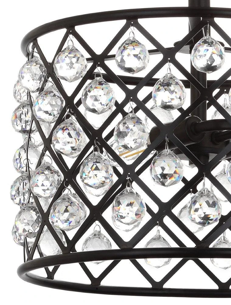 商品JONATHAN Y|Gabrielle 14.5" Crystal/Metal LED Semi-Flush Mount,价格¥1452,第5张图片详细描述