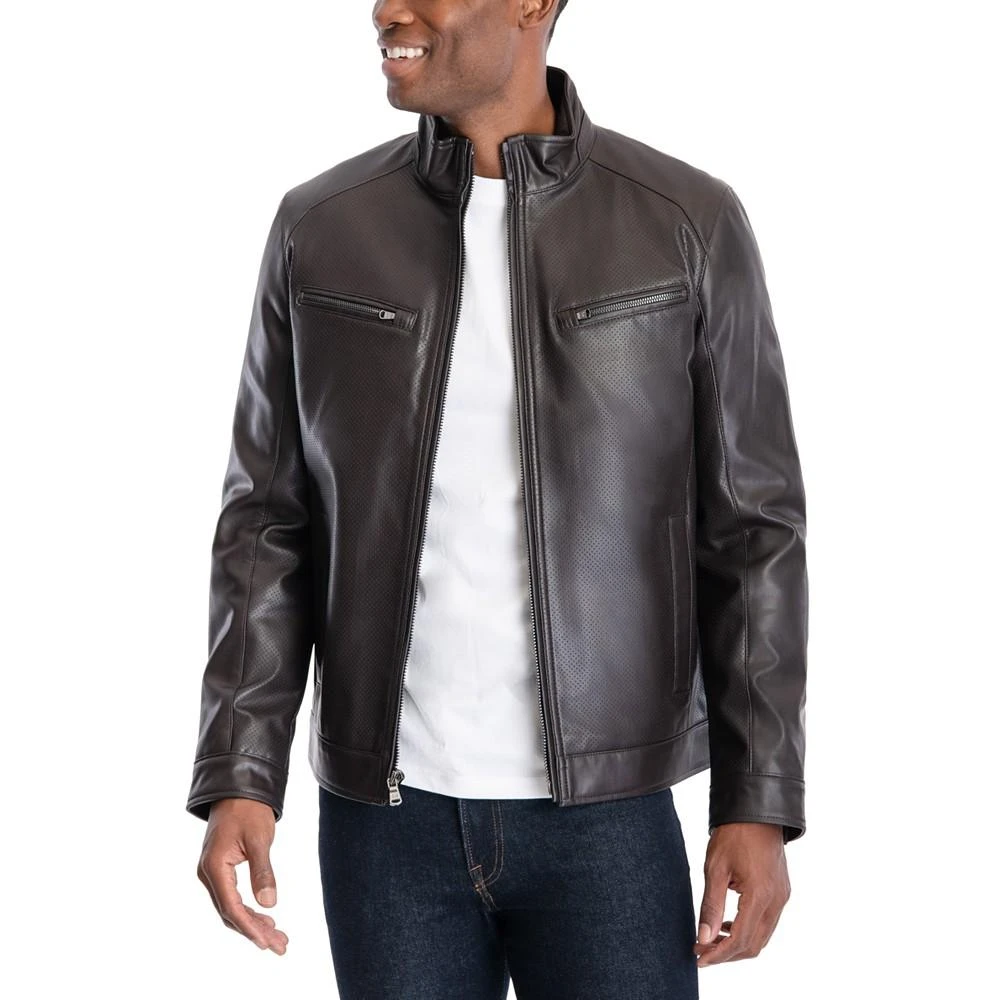 商品Michael Kors|Men's Perforated Faux Leather Moto Jacket, Created for Macy's,价格¥1004,第2张图片详细描述