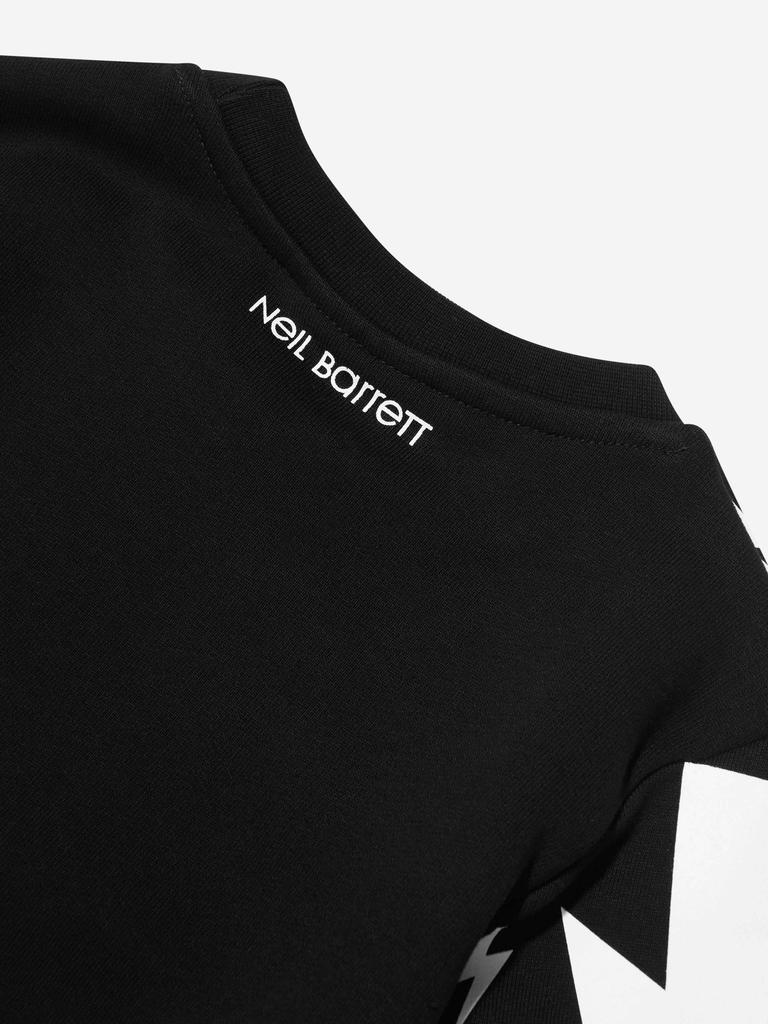 商品Neil Barrett|Neil Barrett Black Boys Lightning Bolt Print Sweatshirt,价格¥652,第4张图片详细描述
