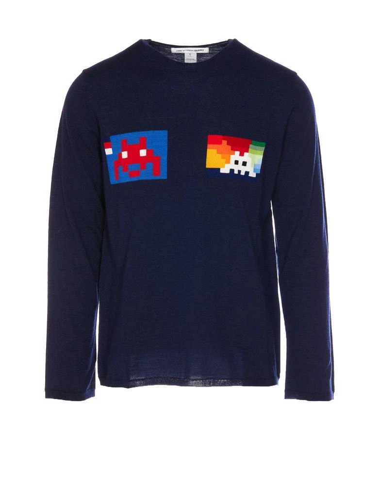 商品Comme des Garcons|Comme des Garçons Graphic Intarsia Crewneck jumper,价格¥1182,第1张图片