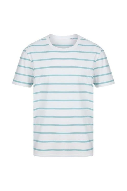 商品Front Row|Front Row Mens Striped T-Shirt (White/Duck Egg Blue),价格¥150,第1张图片