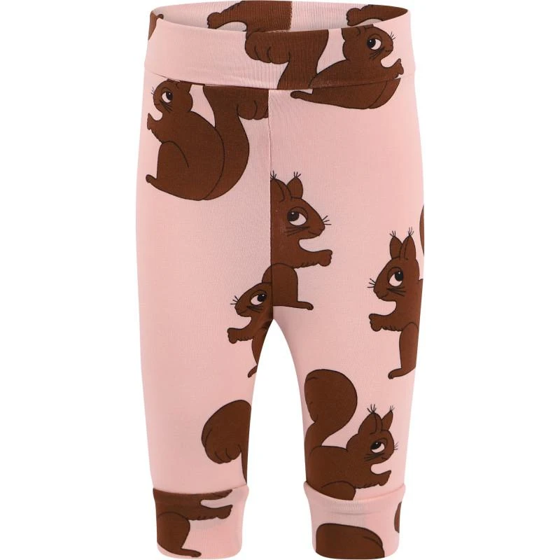 商品Mini Rodini|Squirrel print organic cotton baby pants in pink,价格¥241,第1张图片