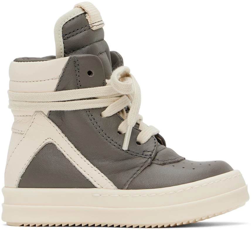 商品Rick Owens|Baby Gray & Off-White Geobasket Sneakers,价格¥3335,第1张图片