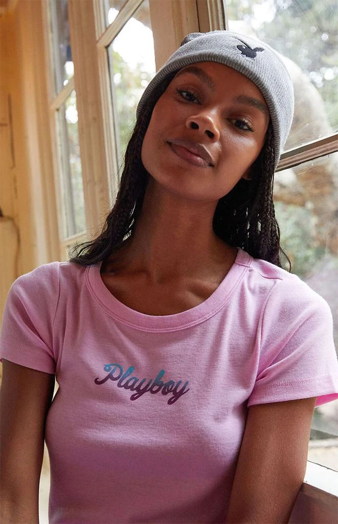 商品Playboy|By PacSun Aurora Ribbed T-Shirt,价格¥78,第4张图片详细描述